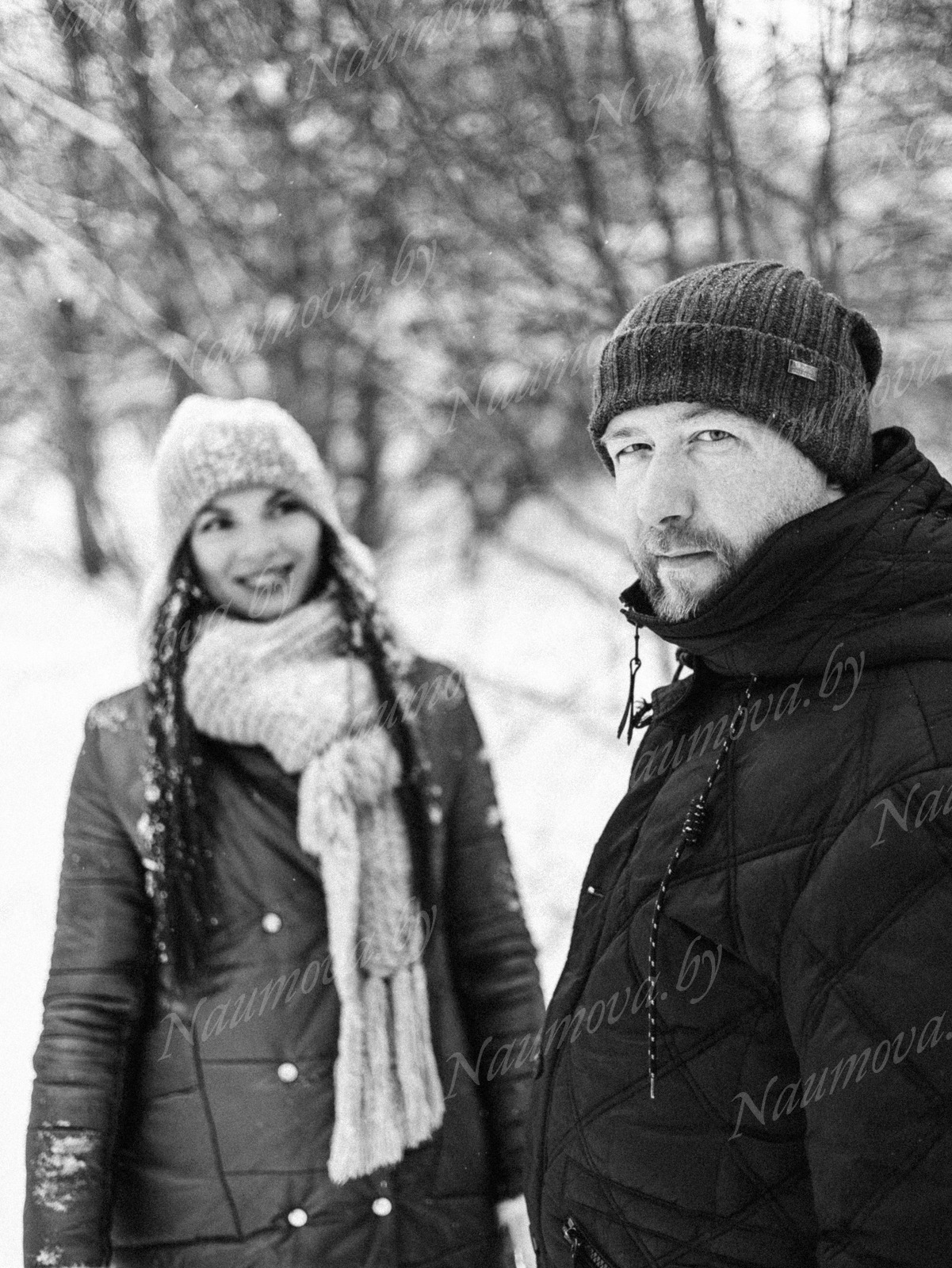 Семья Просолович и зимняя прогулка